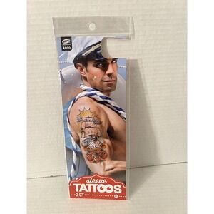 2 Temporary Sleeve Tattoos-Ship With The Sun And Birds & Roses‎